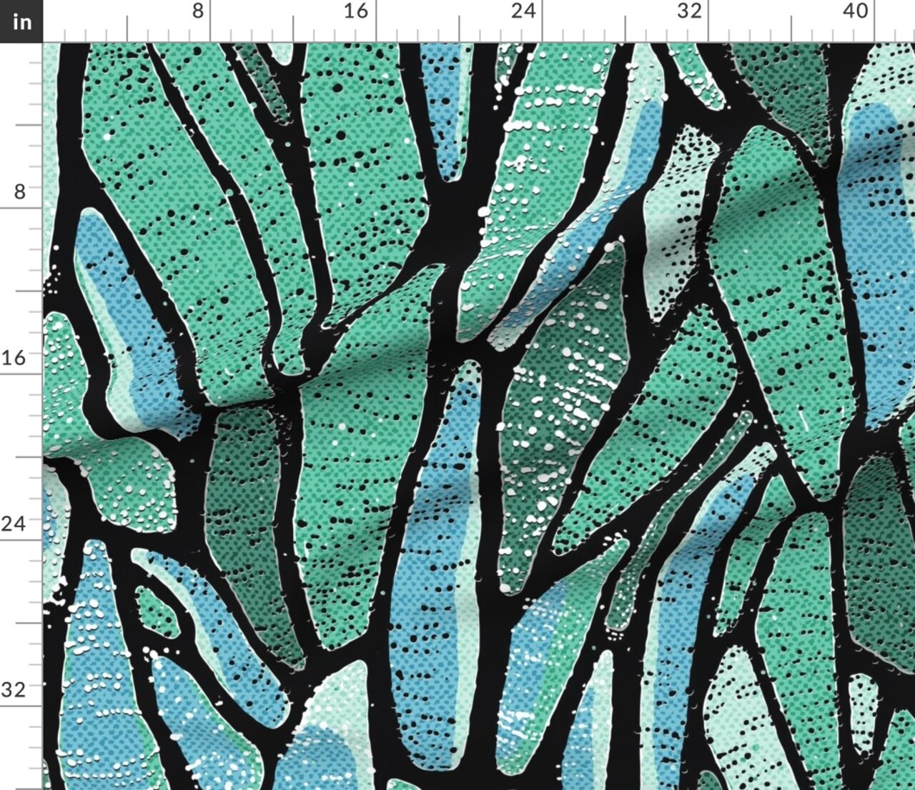 Butterfly Abstract Animal Print Blue Black Large Scale Custom Printed Fabric by Spoonflower Various Fabrics by the Yard or Fat Quarter